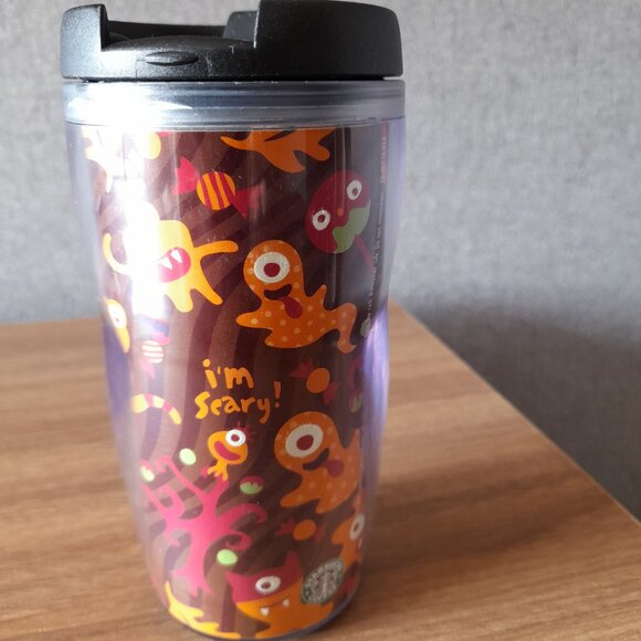 Starbucks Halloween Travel Tumbler "I'm Scary" Glow in the Dark 2006 Child Size - Picture 3 of 13